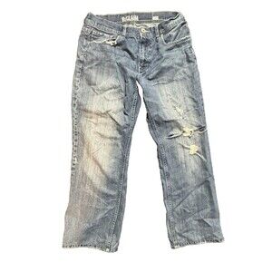 Reclaim Men’s Distressed Blue Jeans 33x32 – Relaxed Fit, 100% Cotton